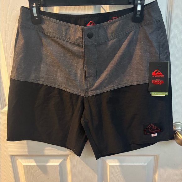 Quiksilver Stranger Things Gray and Black Board Shorts - Picture 1 of 3